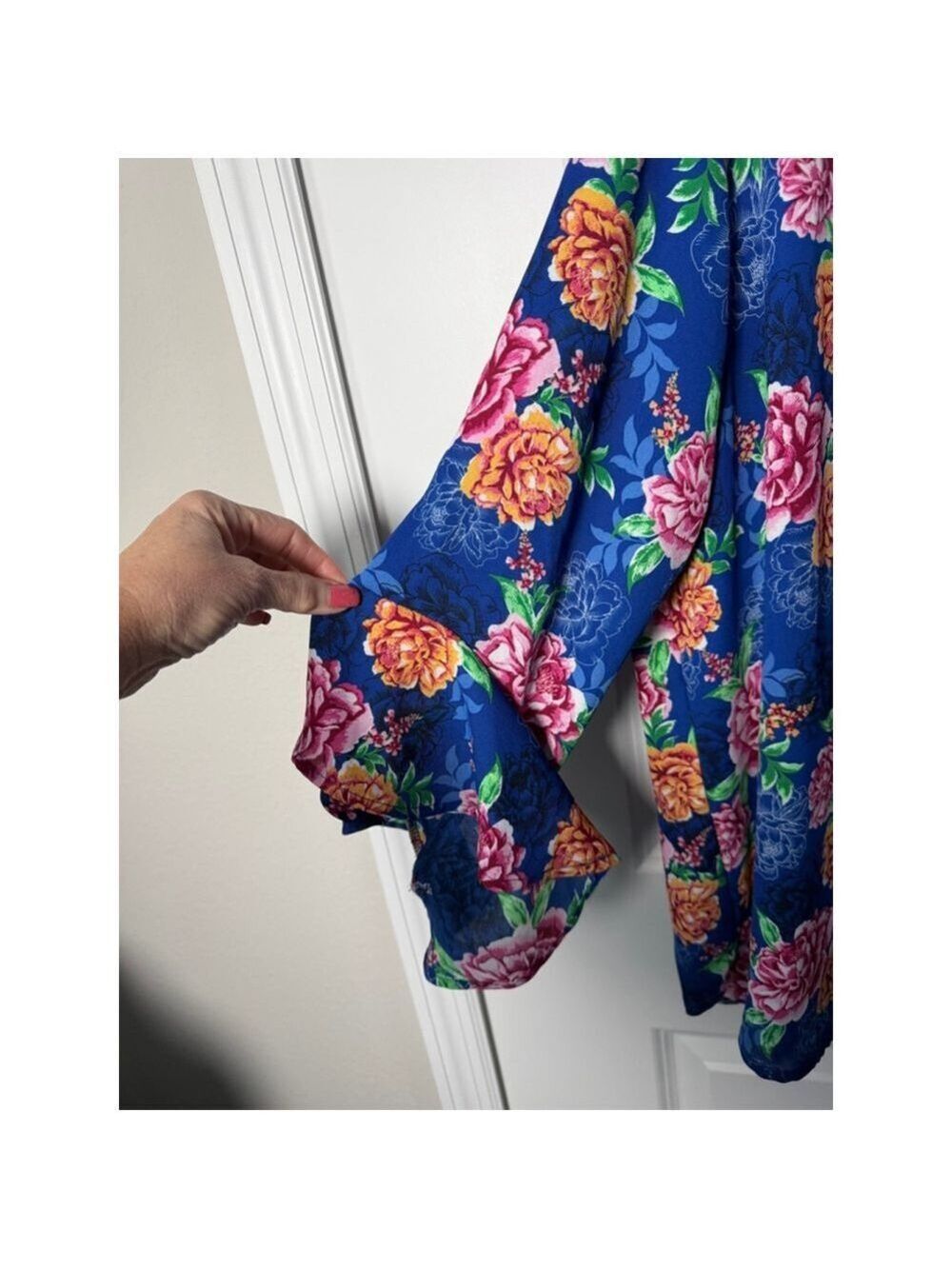 The Pioneer Woman Blue Floral Blouse XL - Picture 3 of 7